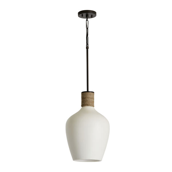 Dark Pewter 19-Inch One-Light Pendant with Soft White Ceramic Glass - (Open Box), image 1