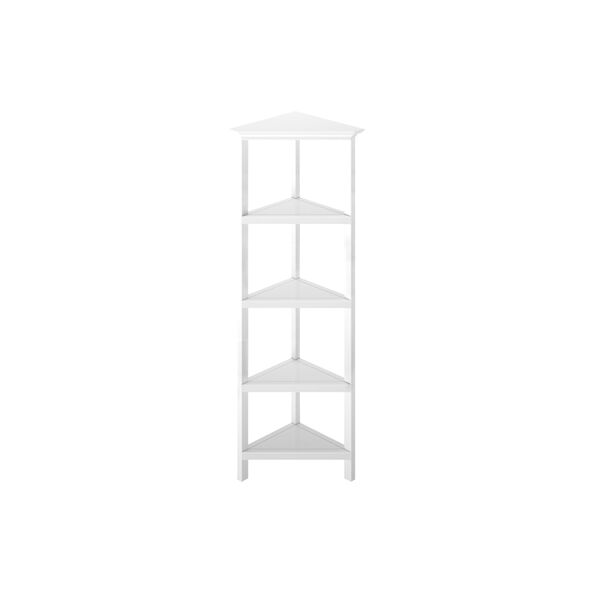 White 4-Tier Corner Bookcase, image 2