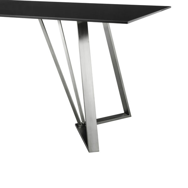 Cressida Black Brushed Stainless Steel Dining Table, image 3