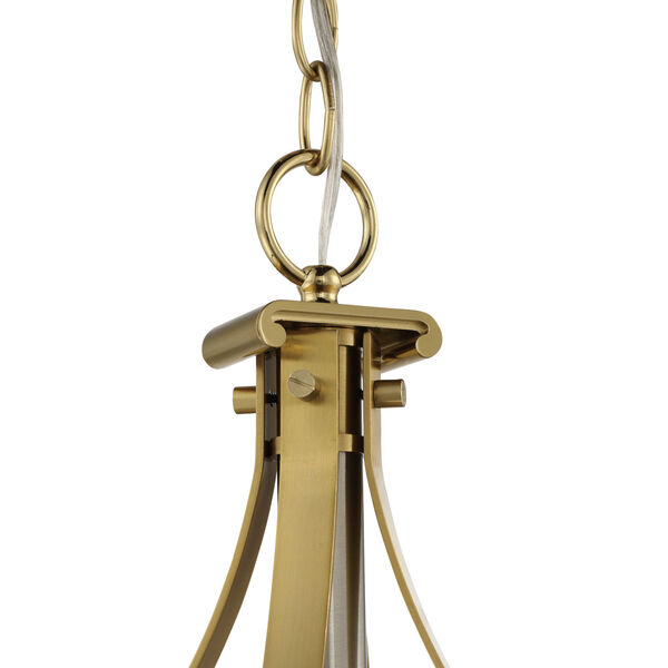 Stanza Brushed Polished Nickel and Satin Brass Six-Light Pendant, image 5