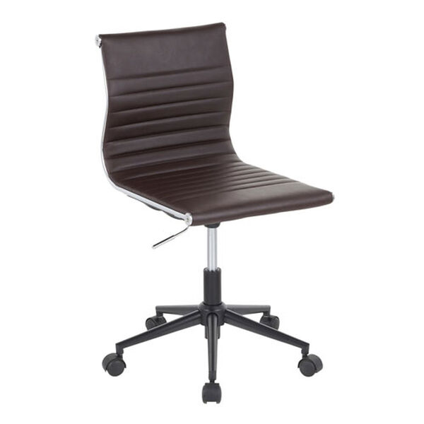 Master Black and Espresso Faux Leather Task Chair, image 1