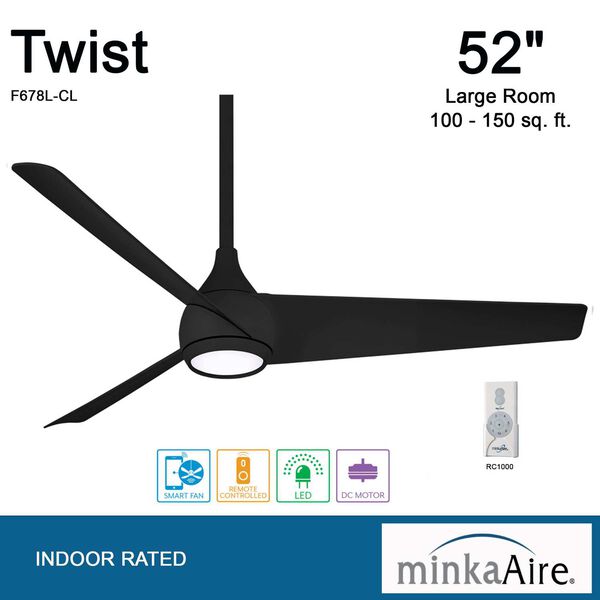 Twist Coal 52-Inch Integrated LED Ceiling Fan, image 2