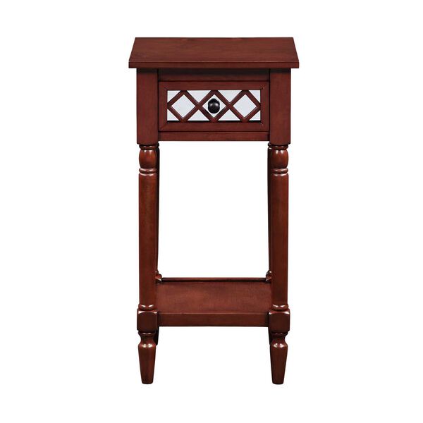 Khloe French Country Mahogany Deluxe One Drawer End Table with Shelf, image 6