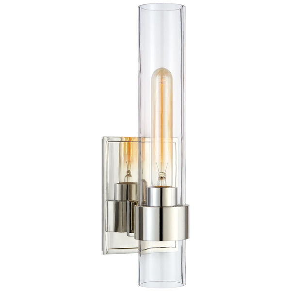 Presidio Petite Sconce in Polished Nickel with Clear Glass by Ian K. Fowler, image 1