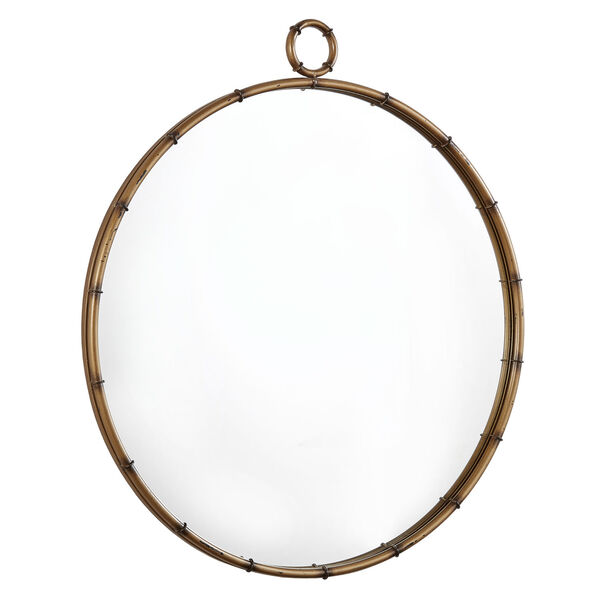 Olivia Antique Brass Round Wall Mirror, image 2