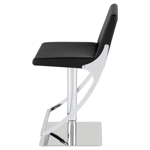 Swing Black and Silver Adjustable Stool, image 3