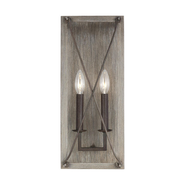 Thornwood Washed Pine Two-Light Wall Sconce, image 2