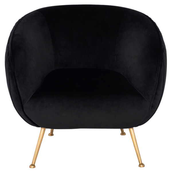 Sofia Matte Black and Gold Occasional Chair, image 2