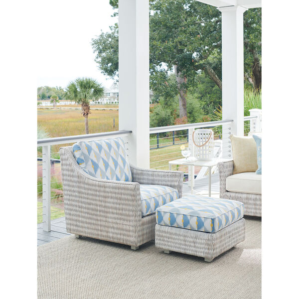 Seabrook Ivory, Taupe, and Gray Ottoman, image 2