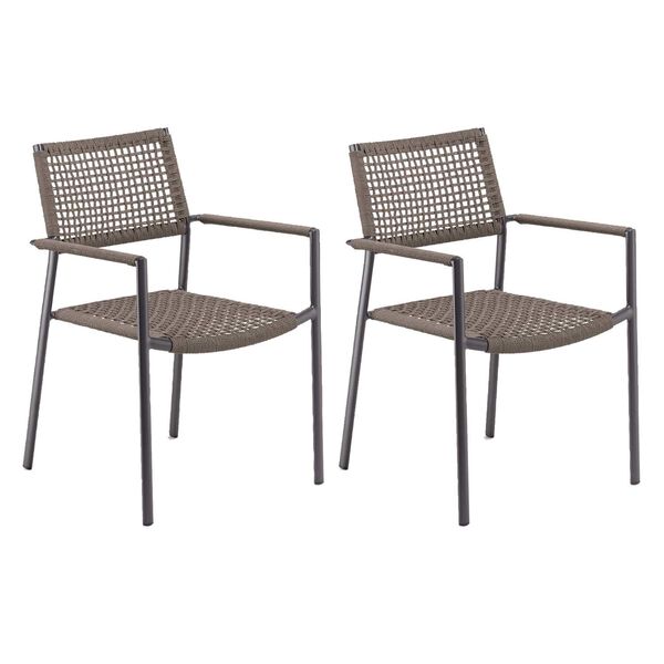 Eiland Mocha Outdoor Armchair, Set of Two, image 1