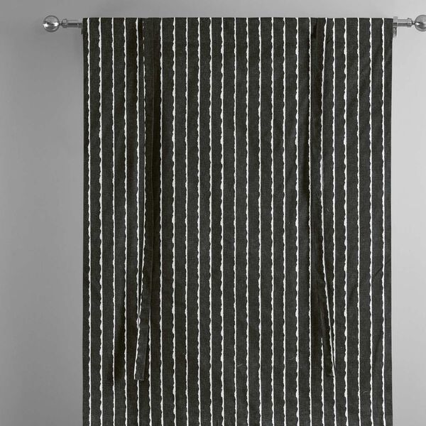 Sharkskin Black Solid Printed Cotton Tie-Up Window Shade Single Panel, image 6