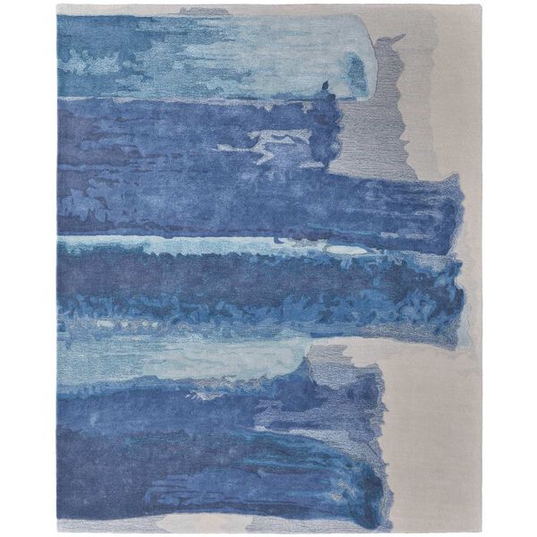 Anya Abstract Blue Ivory Rectangular 3 Ft. 6 In. x 5 Ft. 6 In. Area Rug, image 1