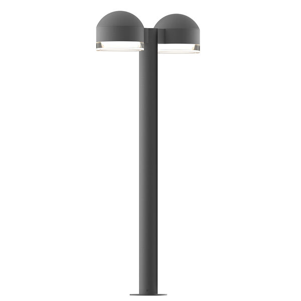 Inside-Out REALS Textured Gray 28-Inch LED Double Bollard with Cylinder Lens and Dome Cap with Clear Lens, image 1