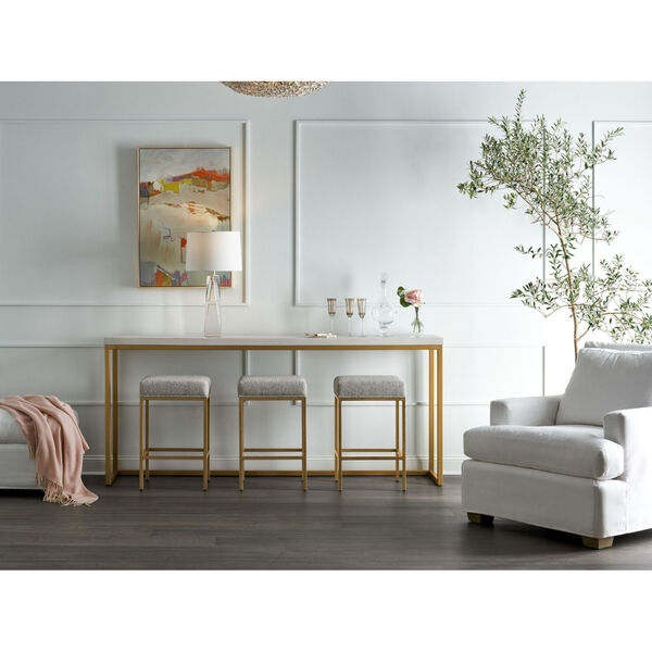 Miranda Kerr Love Joy Bliss Alabaster and Soft Gold Console Table with Stool, 4-Piece, image 3