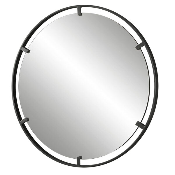 Cashel Satin Black 34-Inch x 34-Inch Round Mirror, image 4