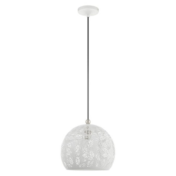 Chantily White and Brushed Nickel One-Light Pendant, image 3