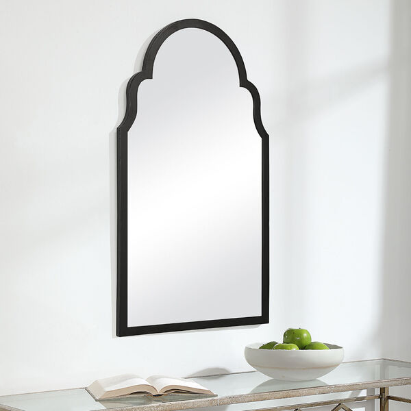 Aster Satin Black Arch Wall Mirror, image 3