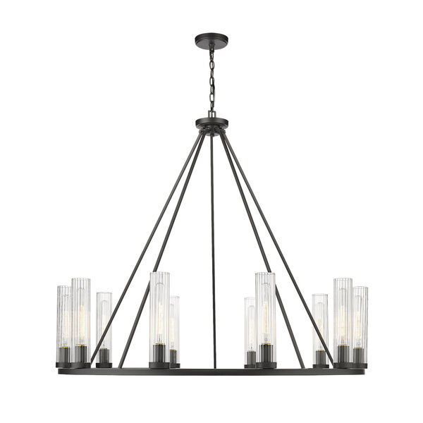 Beau Bronze 10-Light Chandelier with Clear Glass Shade, image 4