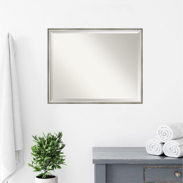 Lucie White and Silver 29W X 23H-Inch Bathroom Vanity Wall Mirror, image 5