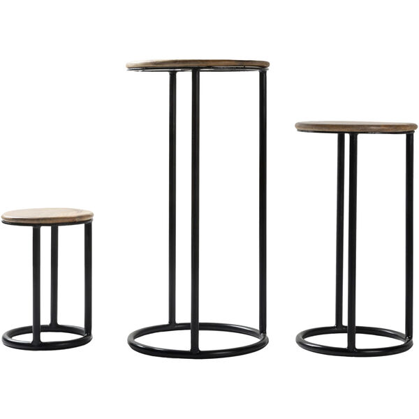 Ansh Natural and Black Accent Table, 3 Pieces, image 4