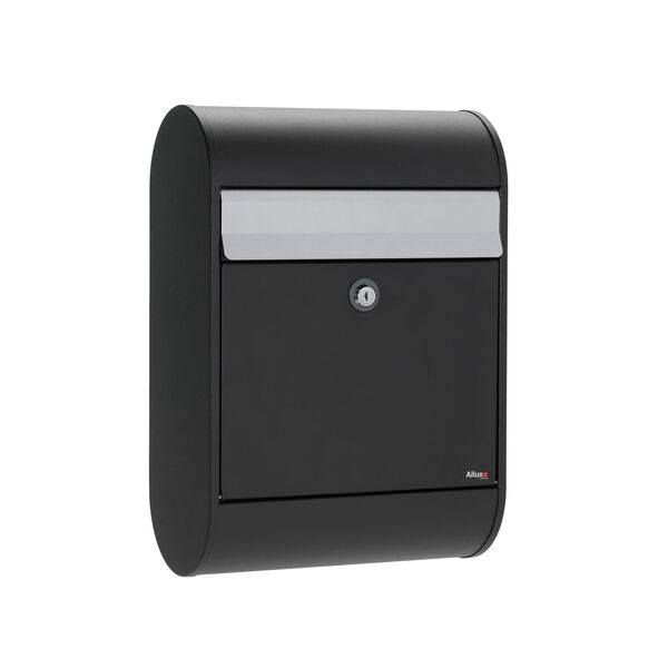Allux Series 5000 Black Locking Mailbox with Gray Flap, image 1