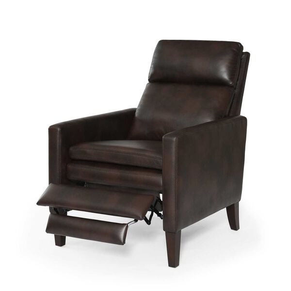 Vicente Burnished Brown Faux Leather Push Back Recliner, image 2