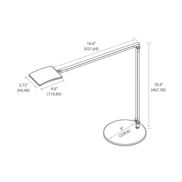 Mosso Pro Silver Warm White LED Desk Lamp with USB, image 6