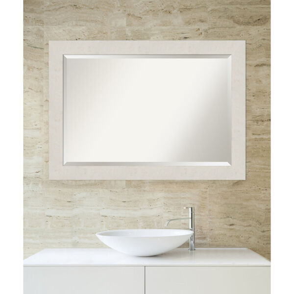 Rustic Plank White 41W X 29H-Inch Bathroom Vanity Wall Mirror, image 5