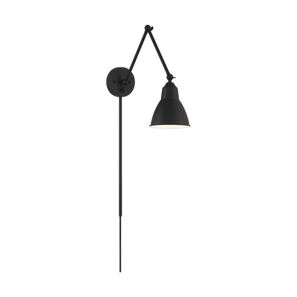 Fulton Black One-Light Adjustable Swing Arm Wall Sconce, image 1