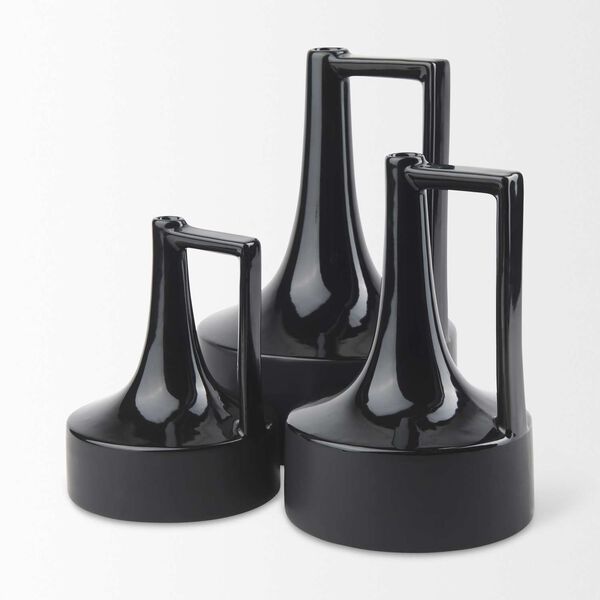Burton Black Medium Ceramic Jug Vase, image 6