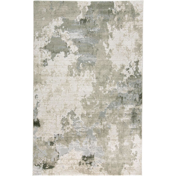 Prasad Contemporary Watercolor Ivory Gray Area Rug, image 1