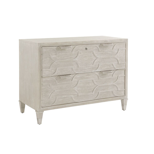 Greystone Pearl Gray and Nickel Octavia File Chest, image 1
