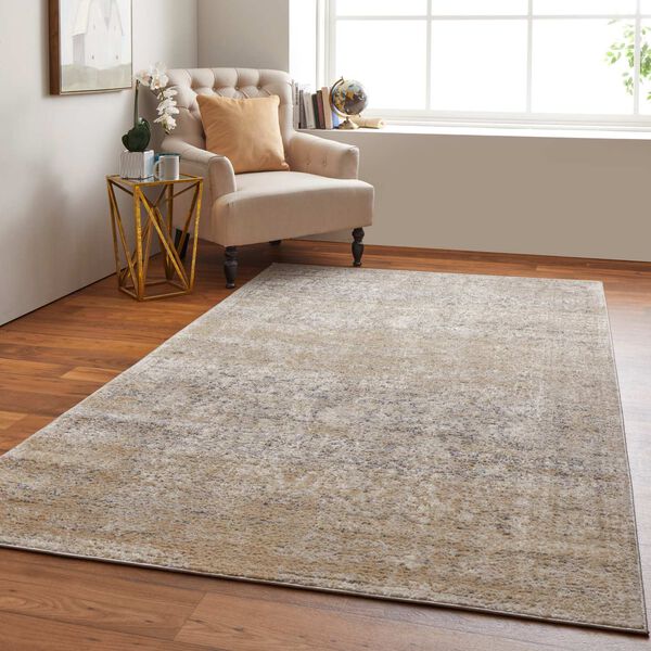 Camellia Casual Floral Botanical Gray Ivory Area Rug, image 4