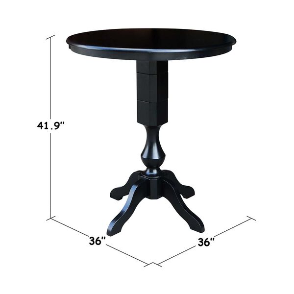 Black Round Pedestal Bar Height Table, image 4