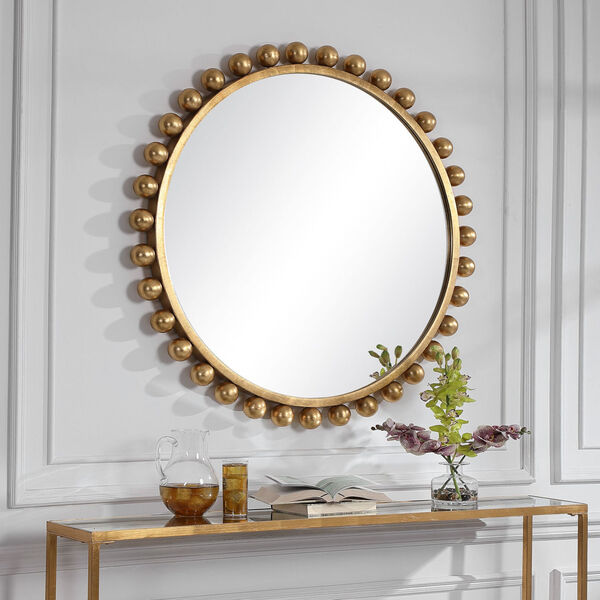 Cyra Gold Round Mirror, image 1