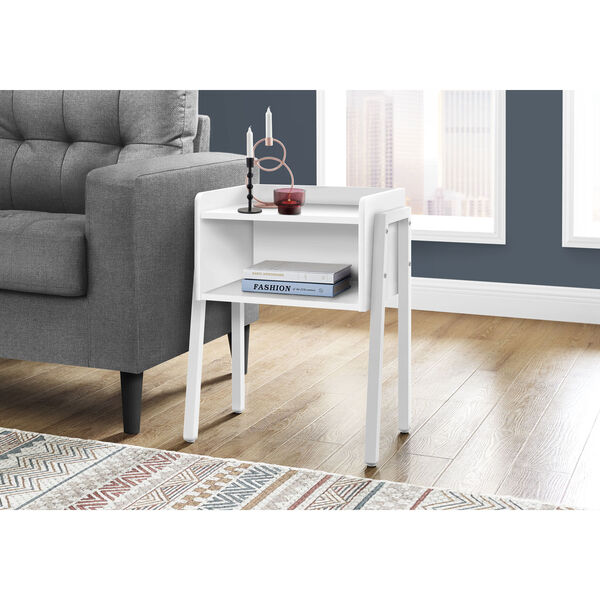 White End Table with Open Shelf, image 2
