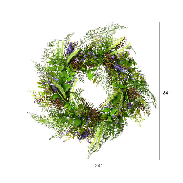 Green and Purple 24-Inch Maytime Wreath, image 2