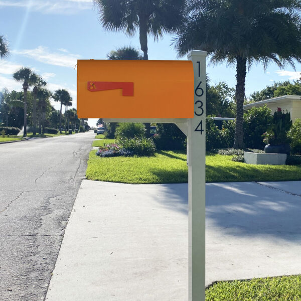 Rigby Orange Curbside Mailbox and Post, image 6