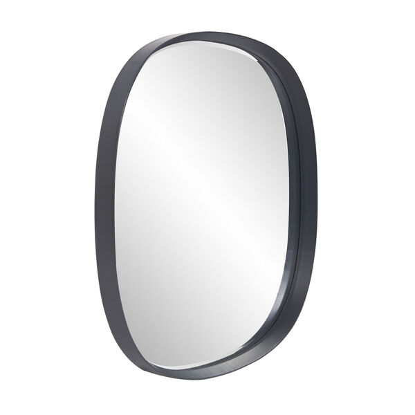 Asher Charcoal Gray Round Wall Mirror, image 1