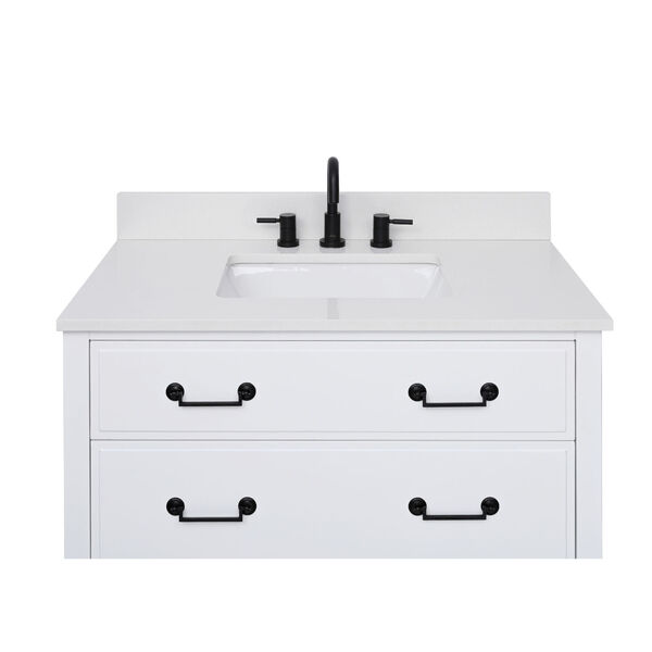 Lotte Radianz Everest White 37-Inch Vanity Top with Rectangular Sink, image 5