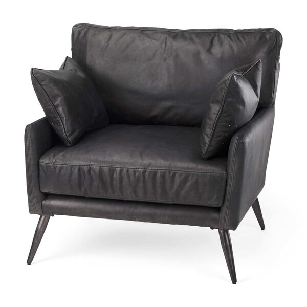 Cochrane Black and Gray Leather Wrapped Chair, image 1