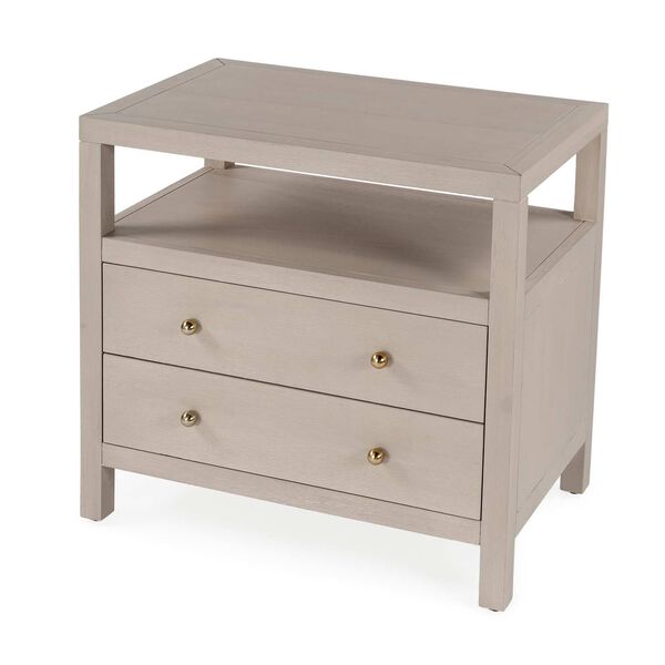Celine Antique Taupe Two Drawer Wide Nightstand, image 1