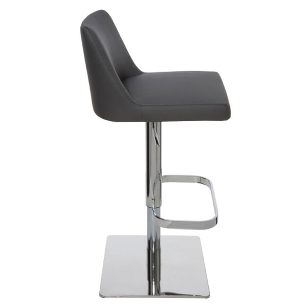 Rome Matte Black and Silver Adjustable Stool, image 3