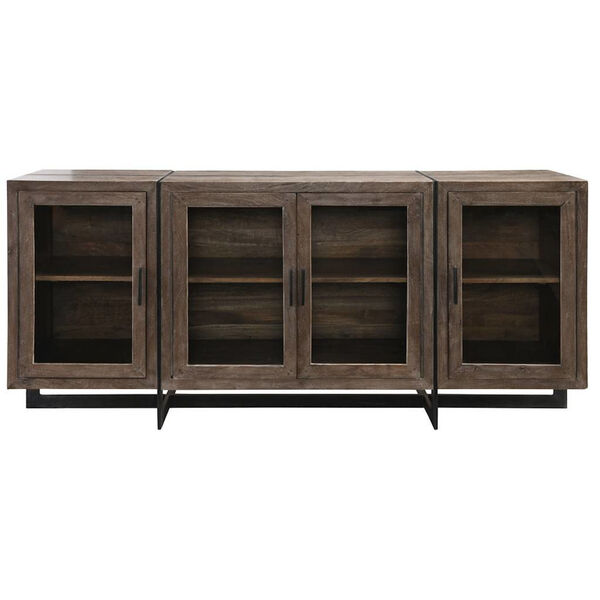 York Natural and Black Sideboard with Four Doors, image 2