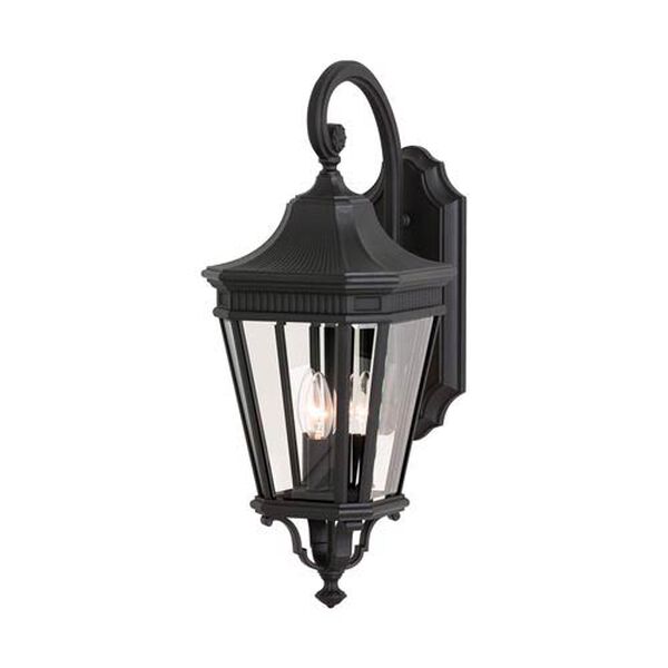 Castle Black Outdoor Three-Light Wall Lantern - Width 9.5 Inches, image 1