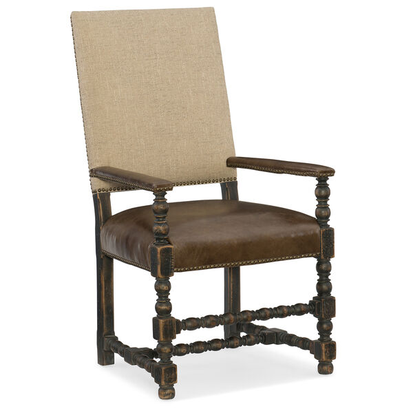 Hill Country Brown and Beige Comfort Upholstered Arm Chair, image 1
