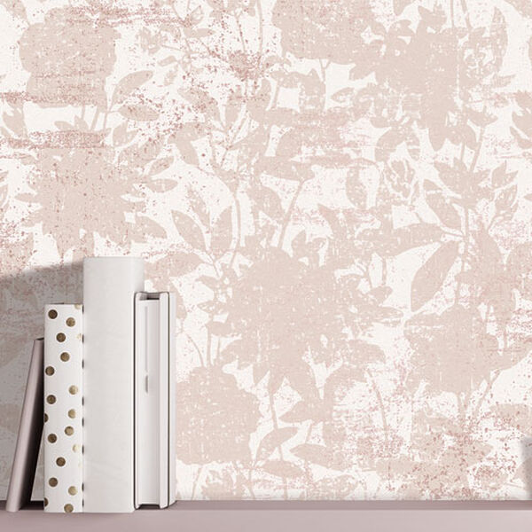CosmoLiving Garden Floral Dusted Pink Removable Wallpaper, image 3