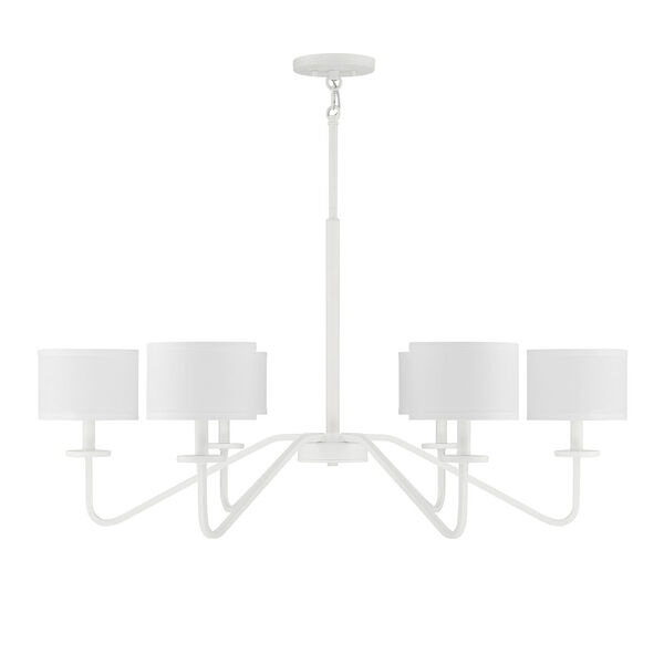 Bisque White Six-Light Shaded Chandelier, image 2