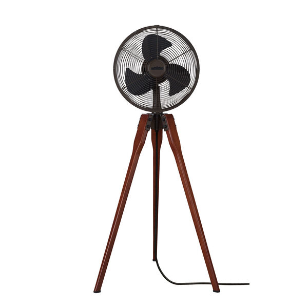 Arden Oil Rubbed Bronze Oscillating Floor Fan with Black Blades, image 1