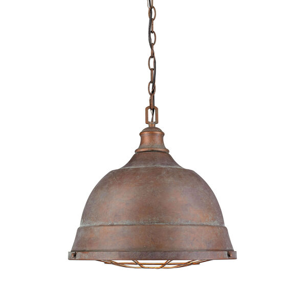 Bartlett Copper Patina Two-Light Cage Pendant, image 1